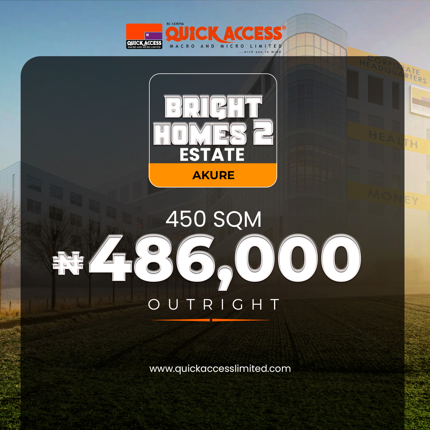 BRIGHT HOMES 2 PLOT 62 (450 SQM) OUTRIGHT